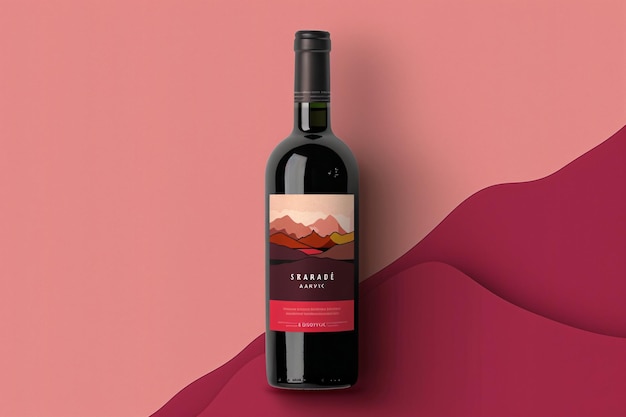 Minimalist wine label art abstractly