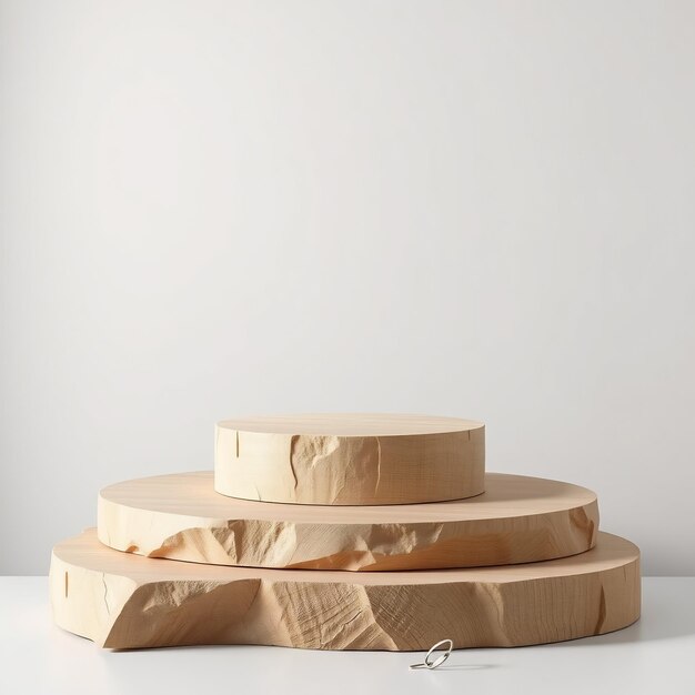 Photo minimalist wooden podium for product display