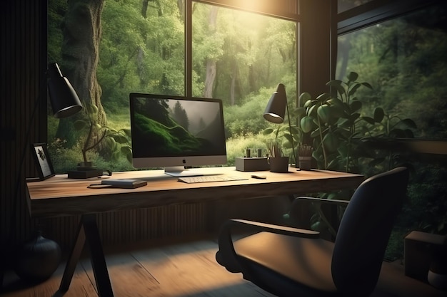 minimalist workspace modern generated ai