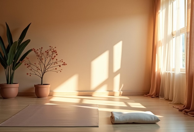 Photo minimalist yoga studio with natural light