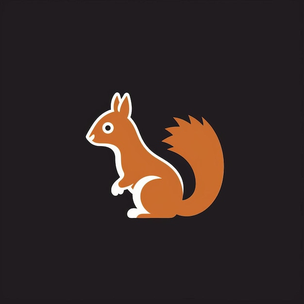 Photo minimalistic 2d vector icon style squirrel logo