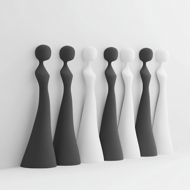 Photo minimalistic 3d illustration of women on strike