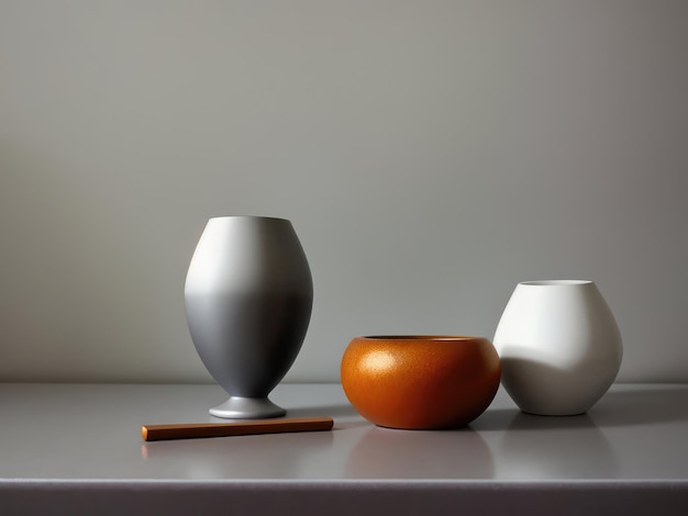 Minimalistic, austere still life of household itemsю Generative AI