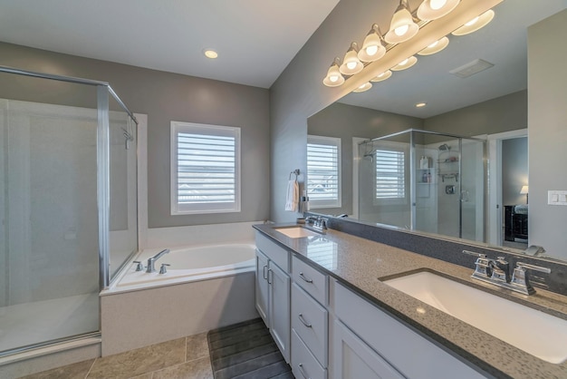 Minimalistic bathroom interior design in white color with a double sink