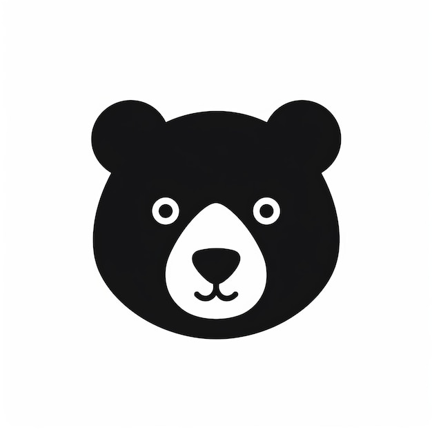 Minimalistic Black Bear Head Vector Icon