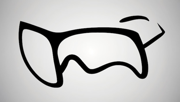 Photo minimalistic black glasses illustration representing modern eyewear style