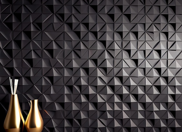 Minimalistic black wall texture in the room Generative AI