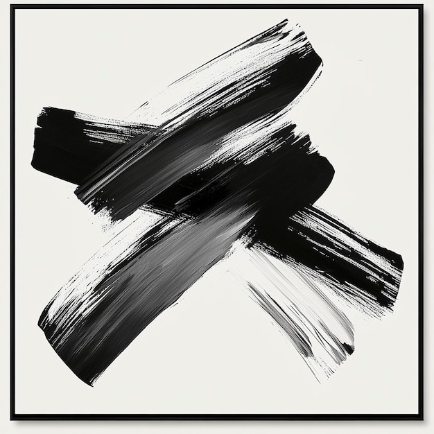 Photo minimalistic black and white abstract art in modern interior