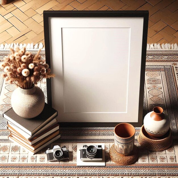 Photo minimalistic blank picture frame setup for stylish home decor ideas