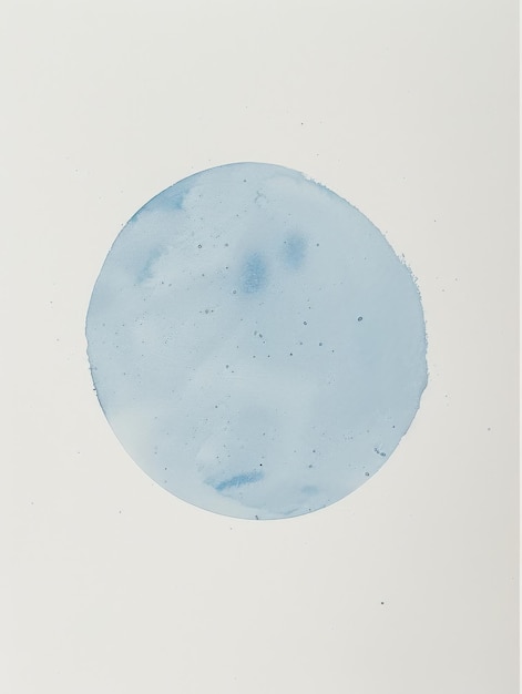 Photo minimalistic blue circle on white background with watercolor texture