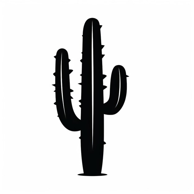 Photo minimalistic cactus silhouette vector clipart in flat style for identification