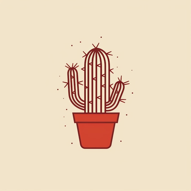 Minimalistic Cactus Vector Graphic