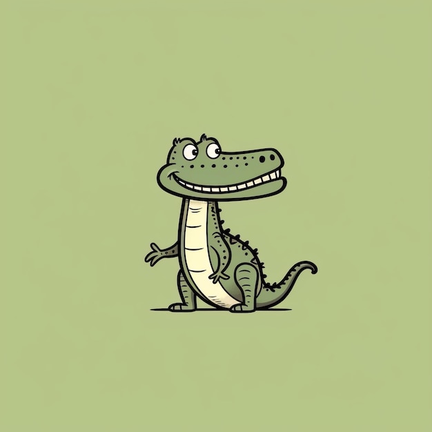 Photo minimalistic cartoon crocodile illustration for iphone