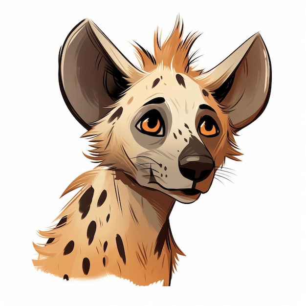 Photo minimalistic cartoon doodle of a hyena