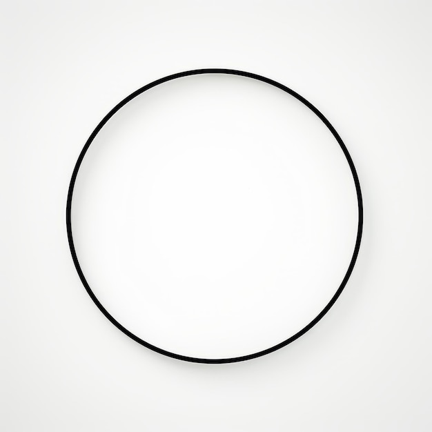 Minimalistic Circle Art On White Background With Black Outline