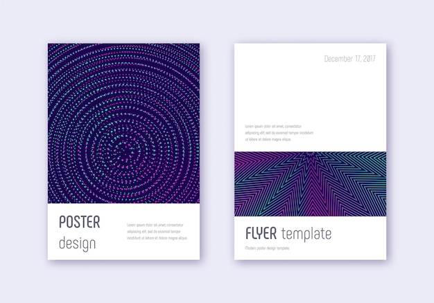 Minimalistic cover design template set Neon abstr