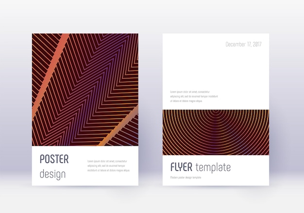 Minimalistic cover design template set Orange abs