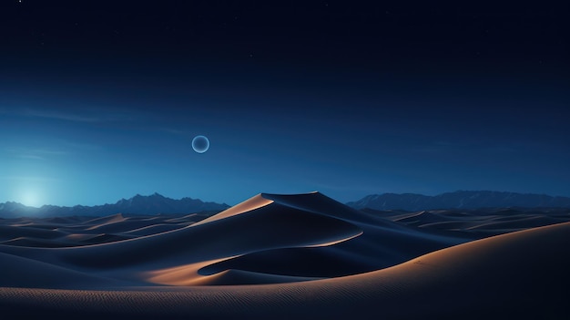 Minimalistic Desert Night AI Generated