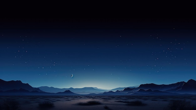 Minimalistic Desert Night AI Generated