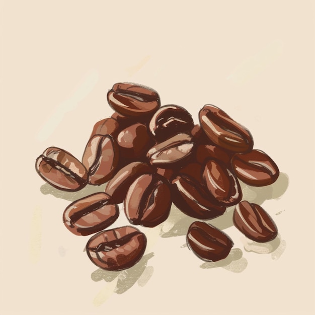 minimalistic drawing of coffee beans