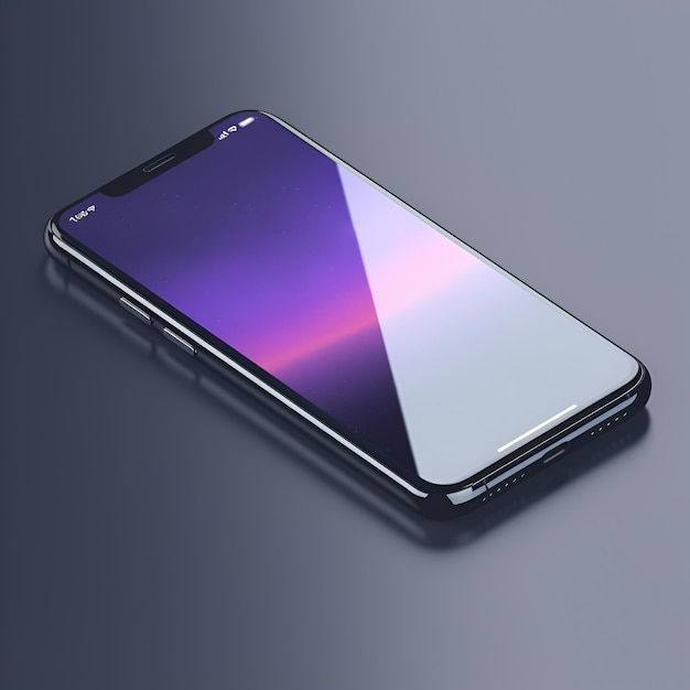 Minimalistic electronic devices mockup with smartphone on grey background Mock up with a colorful smartphone screen copy space for text Generative AI illustration