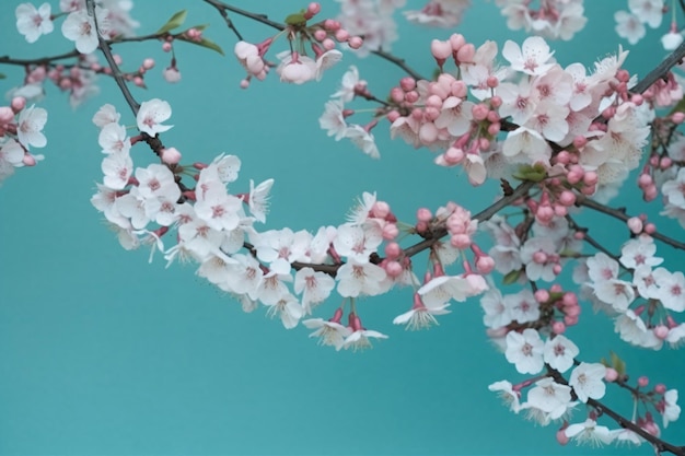 Minimalistic elegant floral spring background with copy space