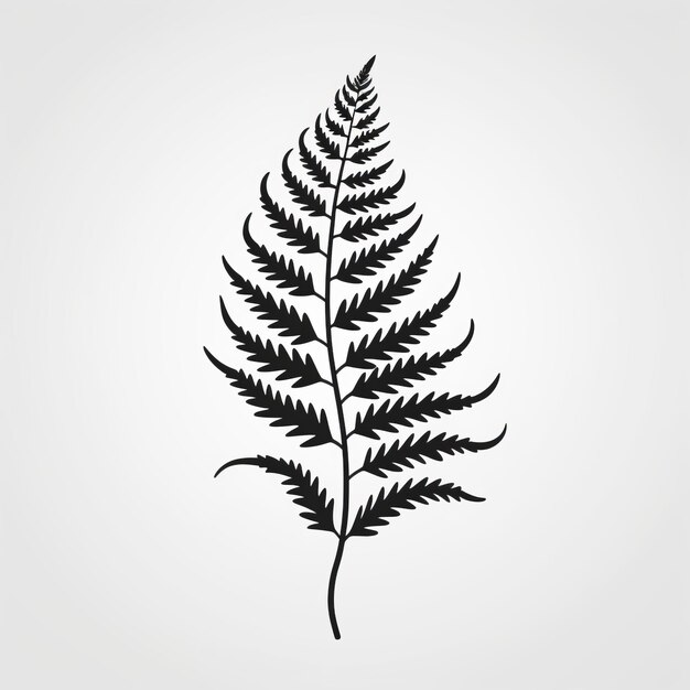 Photo minimalistic fern leaf silhouette icon design