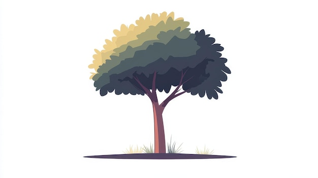 Photo minimalistic flat vector illustration of a treeplain white background