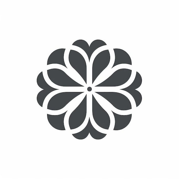 Minimalistic Flower Icon With Monochromatic Graphic Design