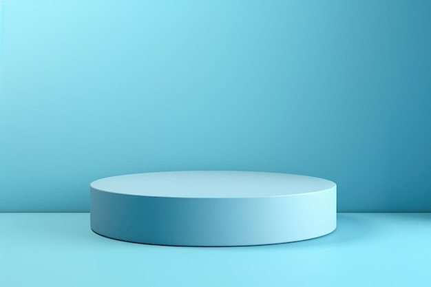 Minimalistic Geometric Blue Podium A Stylish Platform for Product Display