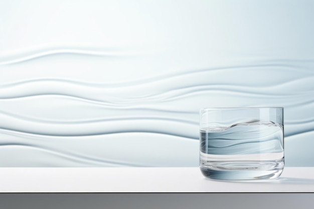 A minimalistic glass gentle light background featuring a sleek transparent glass surface with a