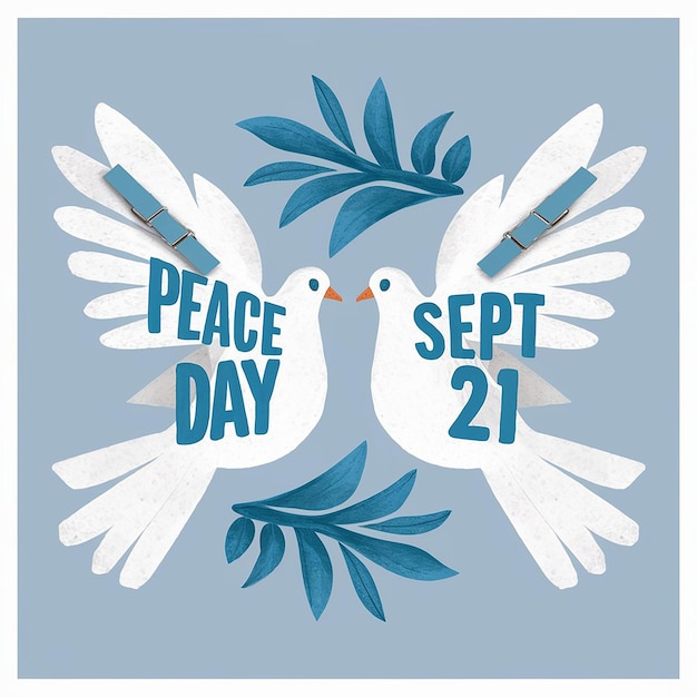 Photo a minimalistic illustration with international peace day