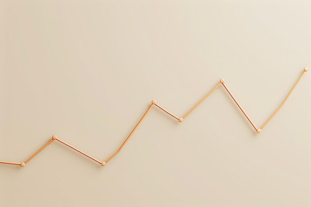 Photo a minimalistic image with a rising line graph against a soft beige background symbolizing steady market growth