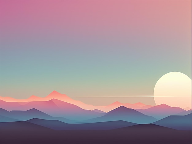 minimalistic landscape with mountains