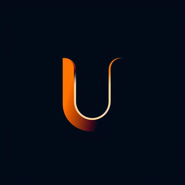 Photo minimalistic letter u logo brand