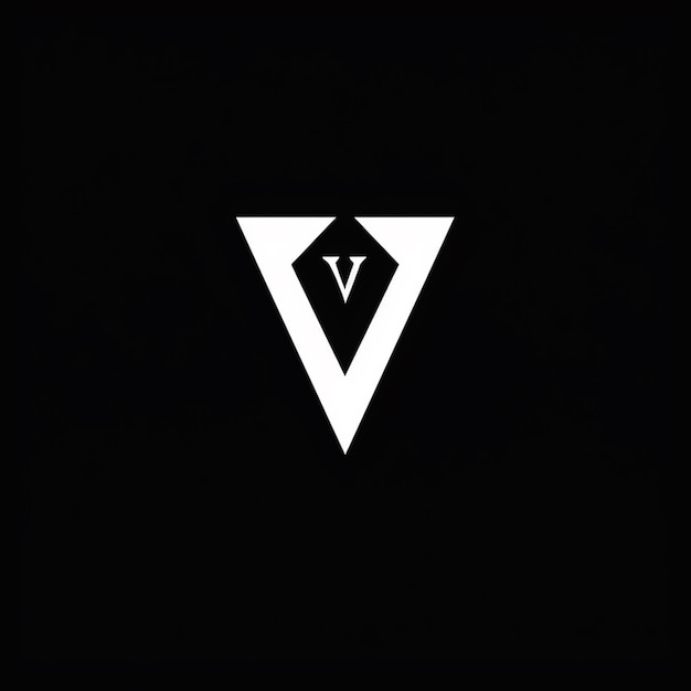 Photo minimalistic letter v logo brand