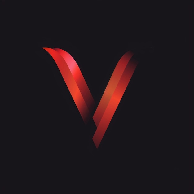 Photo minimalistic letter v logo brand