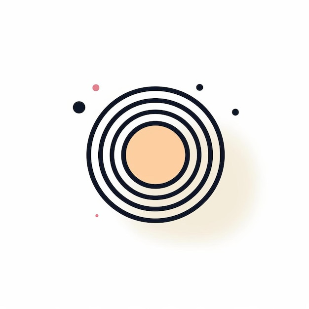 Minimalistic Linear Circle Logo With Positive Space And Abstraction