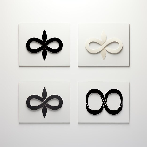 Minimalistic Logo Design and Variations on White Background