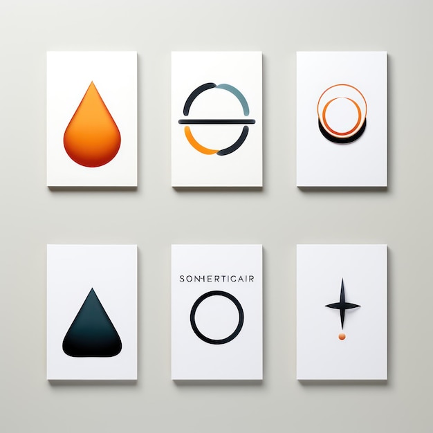 Minimalistic Logo Design and Variations on White Background