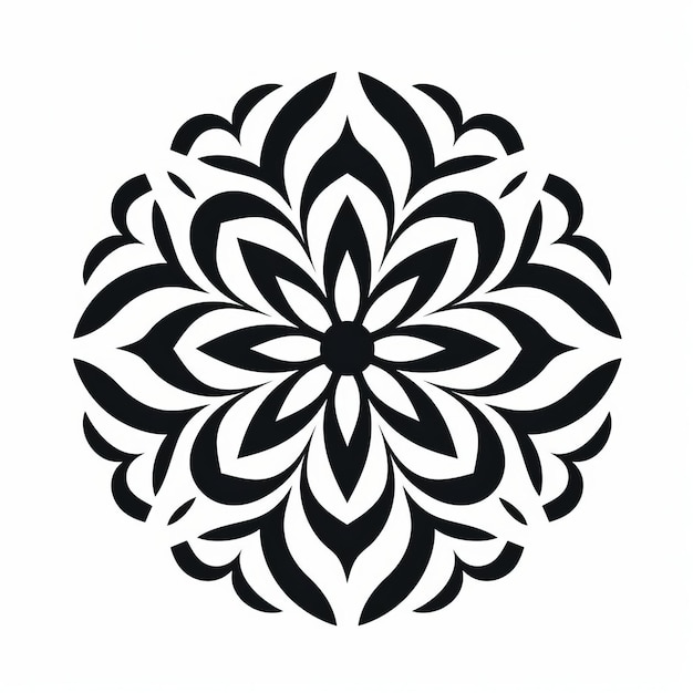 Minimalistic Mandalas Art Icon On White Background Pattern Design