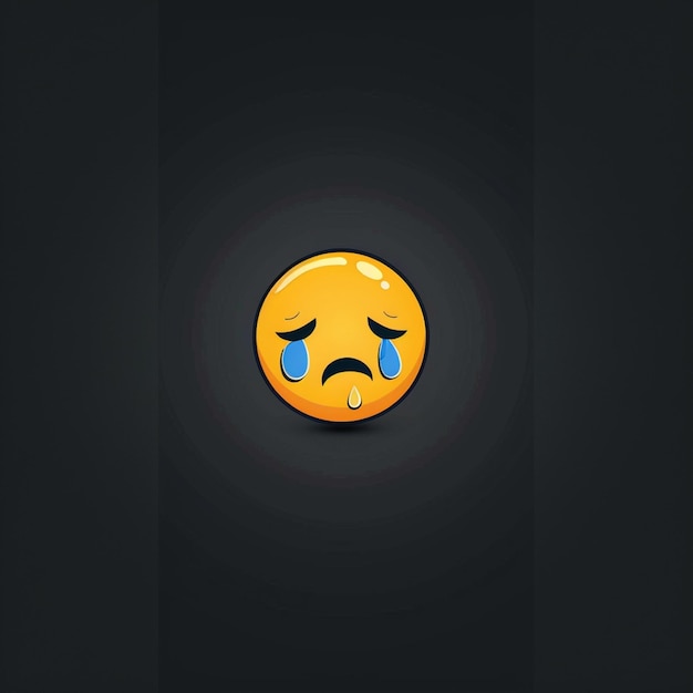 Photo minimalistic mobile wallpaper with sad emoji