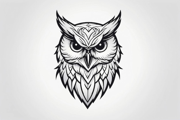 Photo minimalistic owl head logo emblem