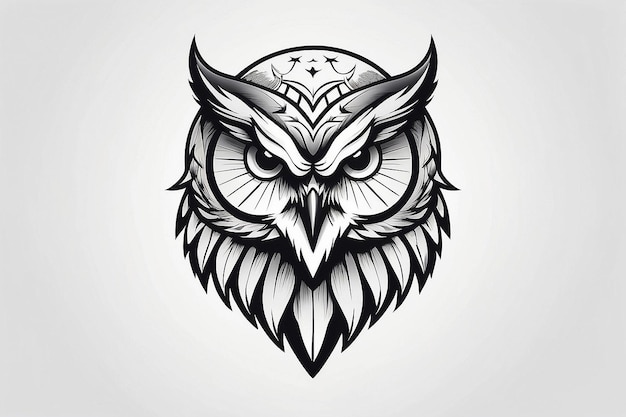 Photo minimalistic owl head logo emblem