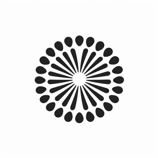 Photo minimalistic pattern icon with monochromatic symmetry and abstracted floral forms