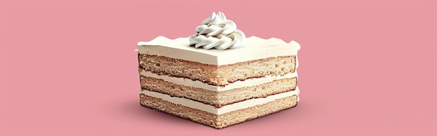 Photo minimalistic poster for international cake day featuring closeup of a layered cake on pink background