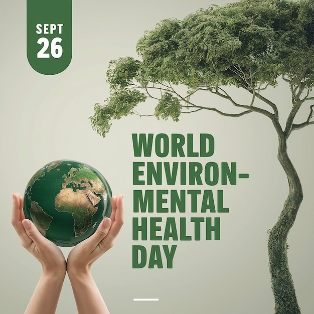 Photo a minimalistic promotional image for world environmental health day