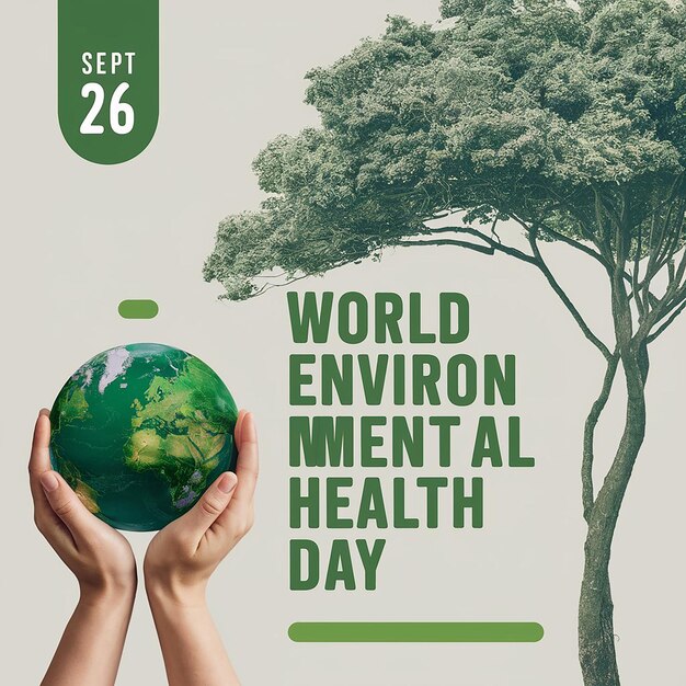 Photo a minimalistic promotional image for world environmental health day