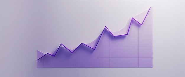 A minimalistic purple upwardsloping line graph with a slow climb against a plain white canvas