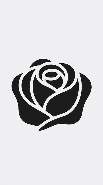 Photo minimalistic rose flower logo icon sign vector design